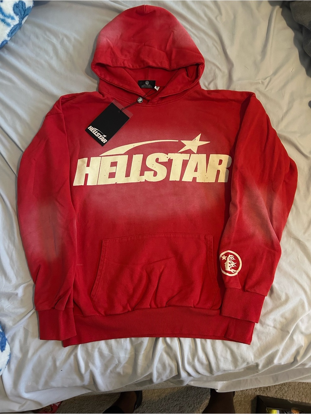 Hellstar Men's Red Crewneck Logo Sweater